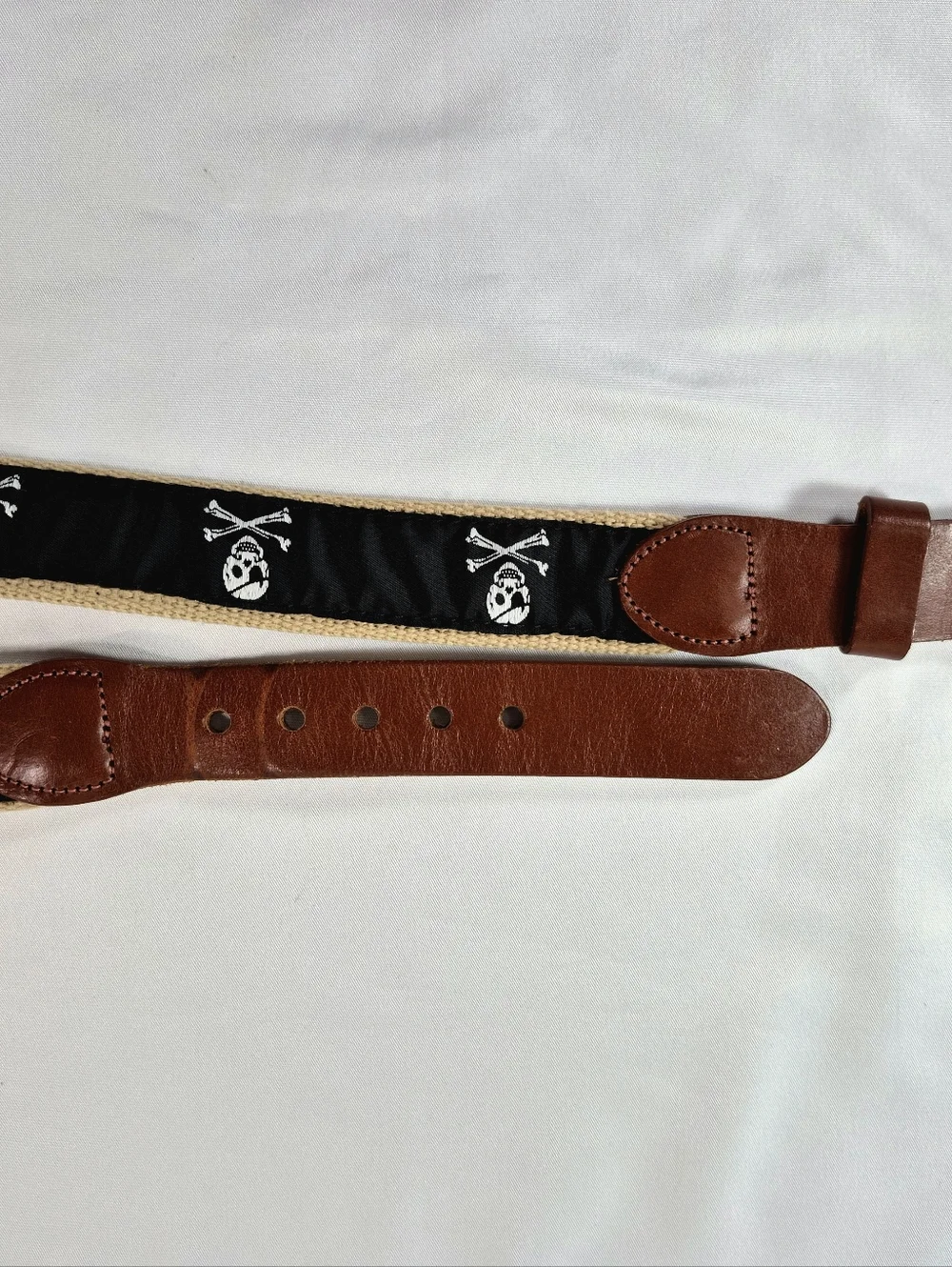 NWOT Leather Man Ltd Jolly Roger Skull & Crossbones Belt  Size 42 Pirate Coastal